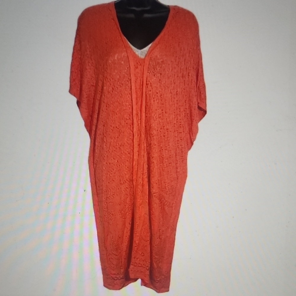 Mikael Aghal V-Neck Lighweight Knit Layered Midi Dress Size M